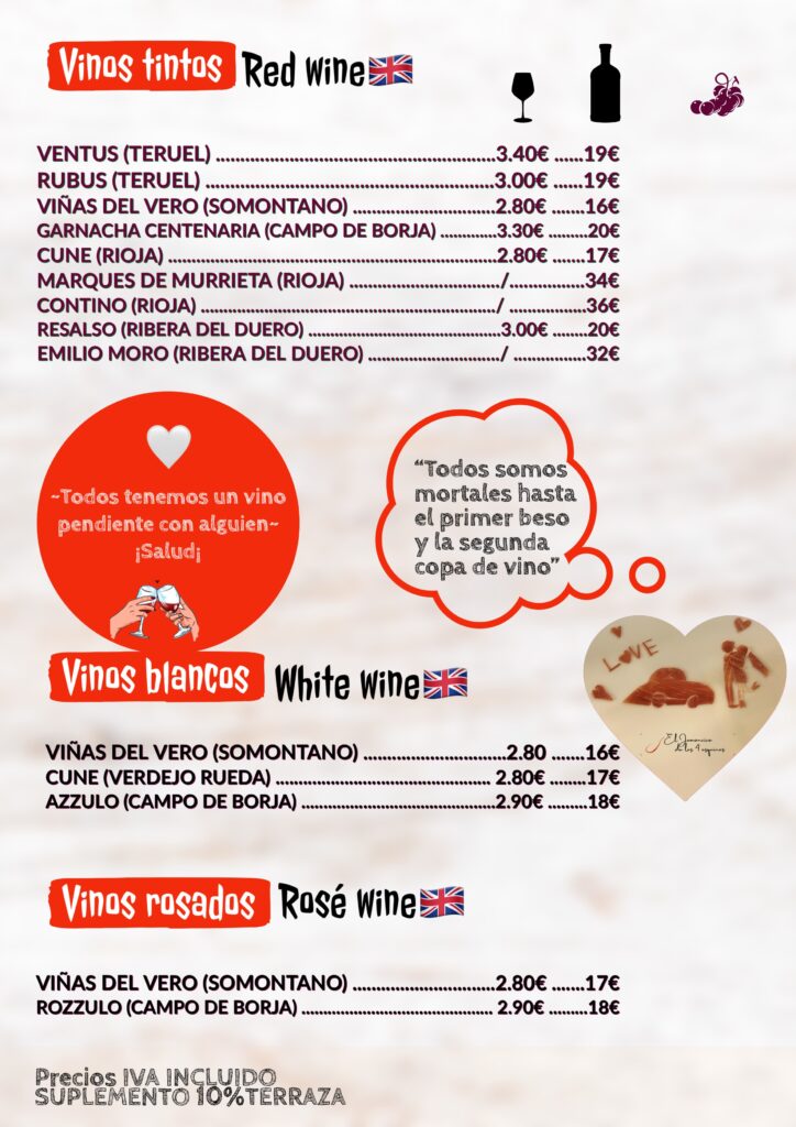 Vinos tintos - blancos - rosados